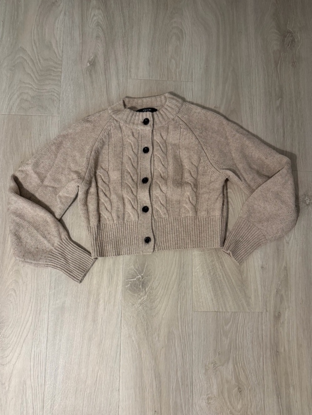 TOCCIN Rita Cable Knit Cardigan Oatmeal Small